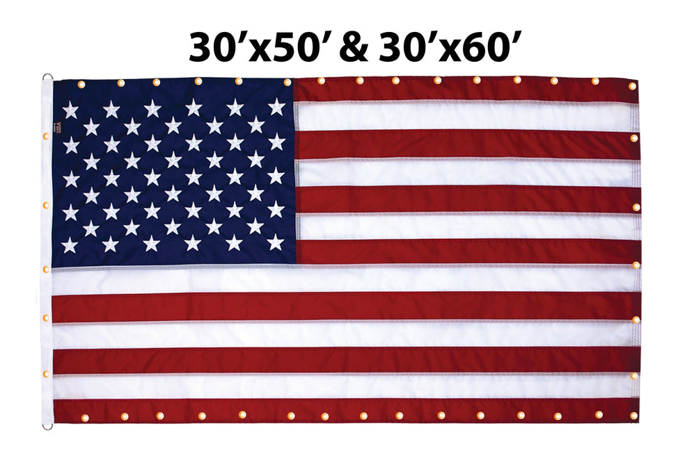 WallSafe™ Nylon Wall-Mounted American Flag | Reinforced Edge Grommets | Made in USA