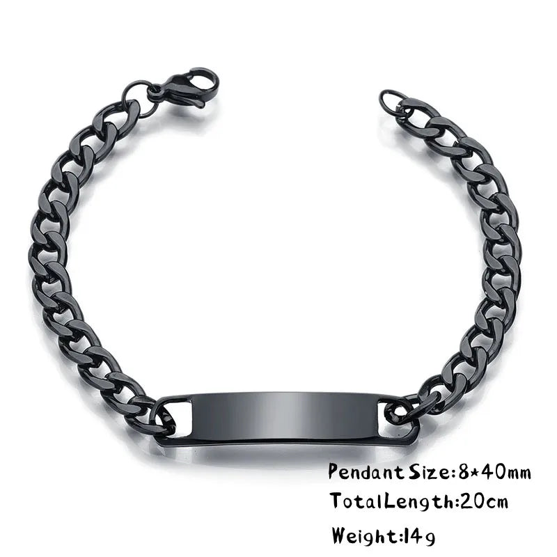 Personalized Men's Bracelet Customized Adjustable Bangle Stainless Steel Name Any Text Engraved Bracelet Birthday Gift for Him