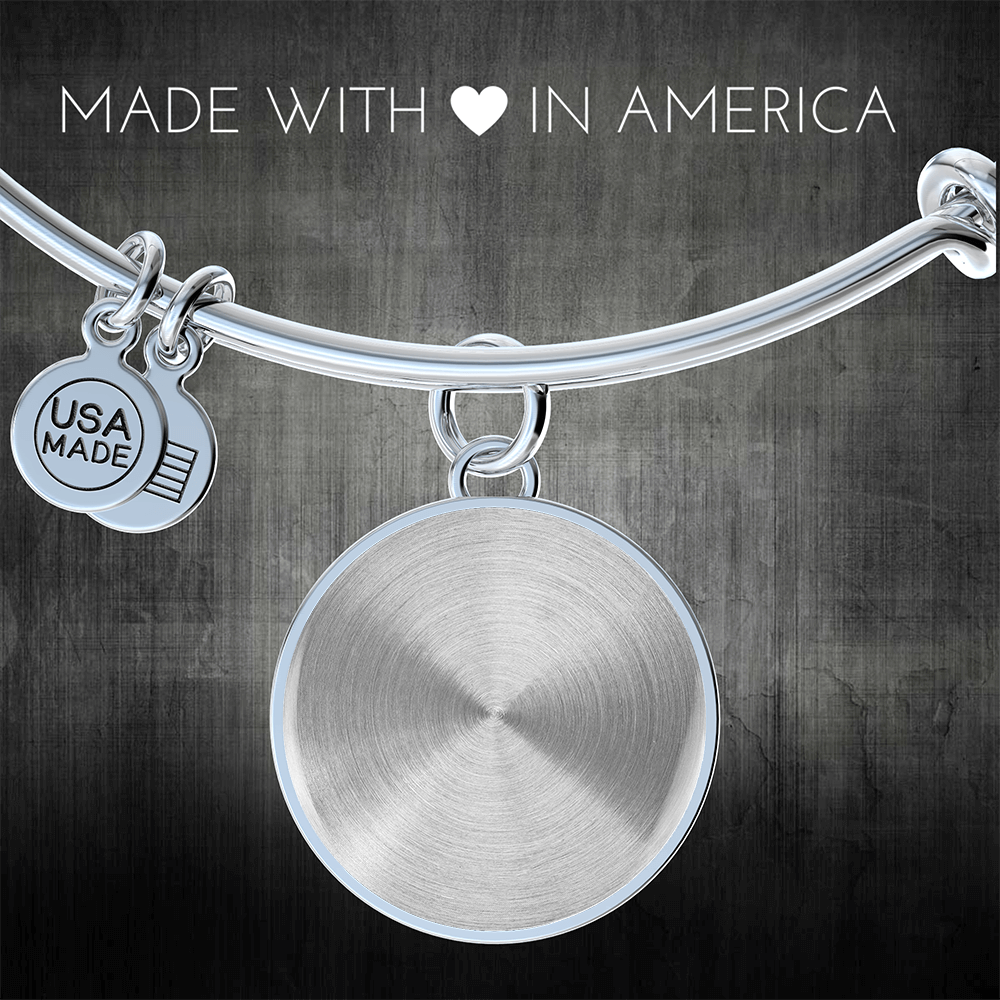 Personalized Circle Bangle Bracelet – Engraved Keepsake Gift for Her