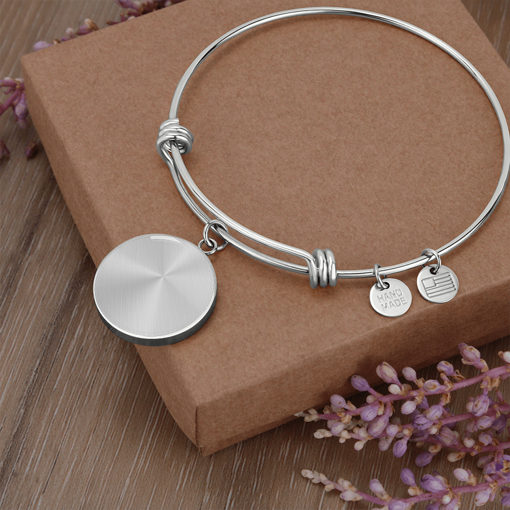 Personalized Circle Bangle Bracelet – Engraved Keepsake Gift for Her