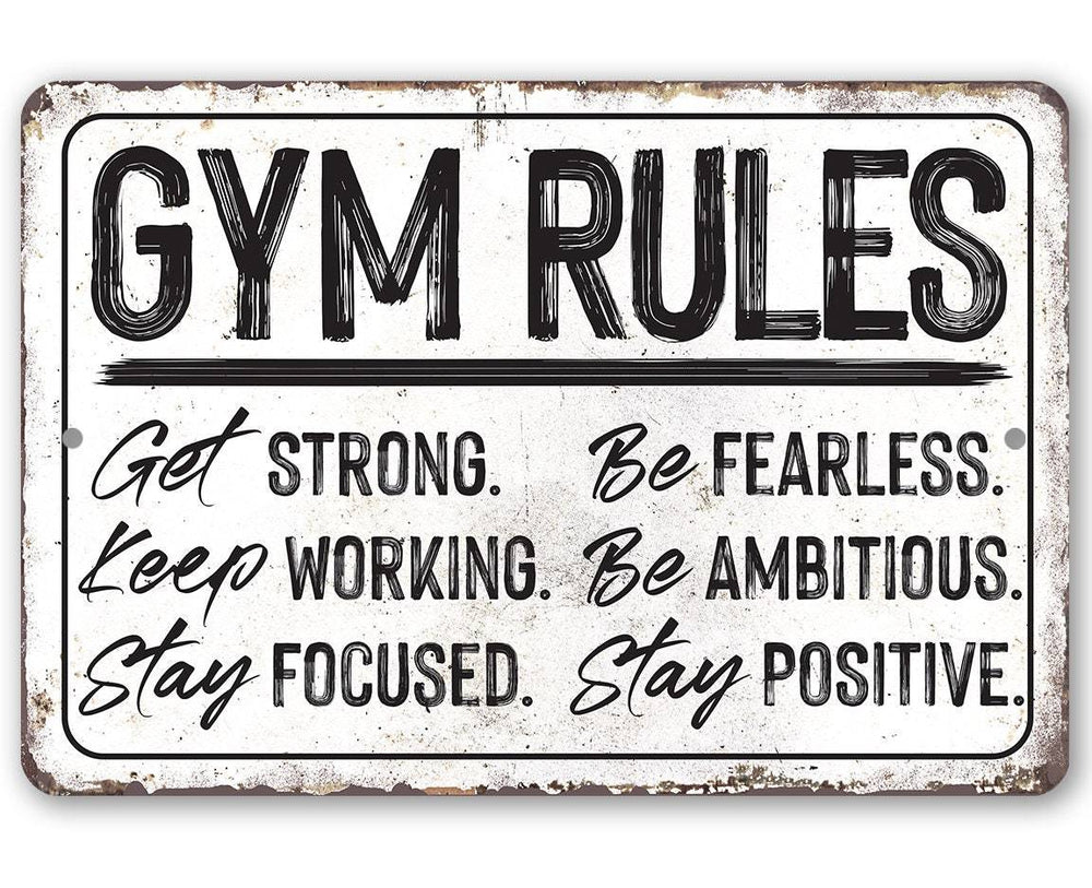 Gym Rules - Metal Sign