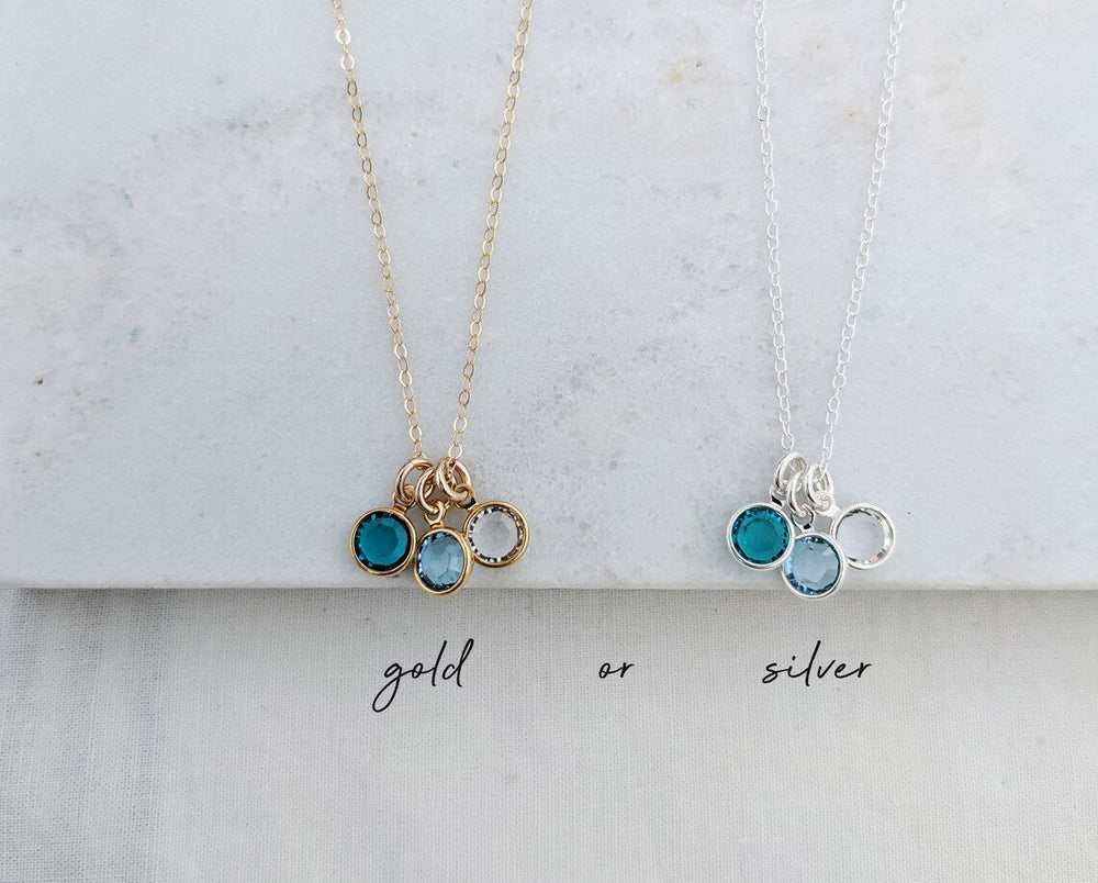 Custom Swarovski Birthstone Necklace – Sterling Silver, 18" Chain