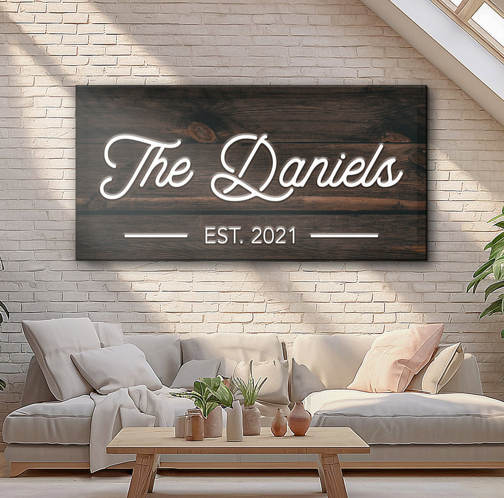 Wooden Family Name Sign