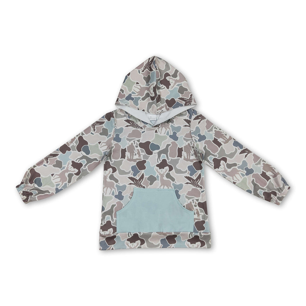 Long sleeves camo deer duck kids boys hoodie