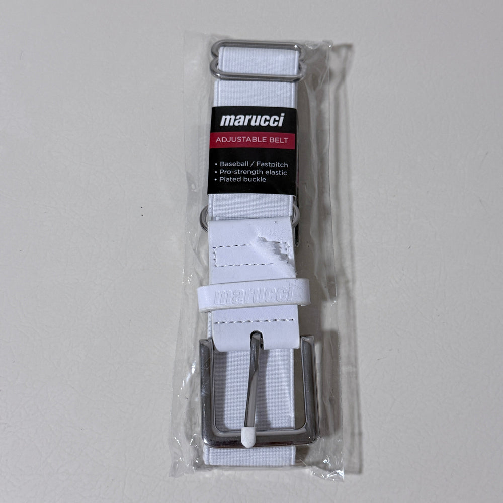 Marucci Adjustable Elastic Baseball Belt, Adult, White