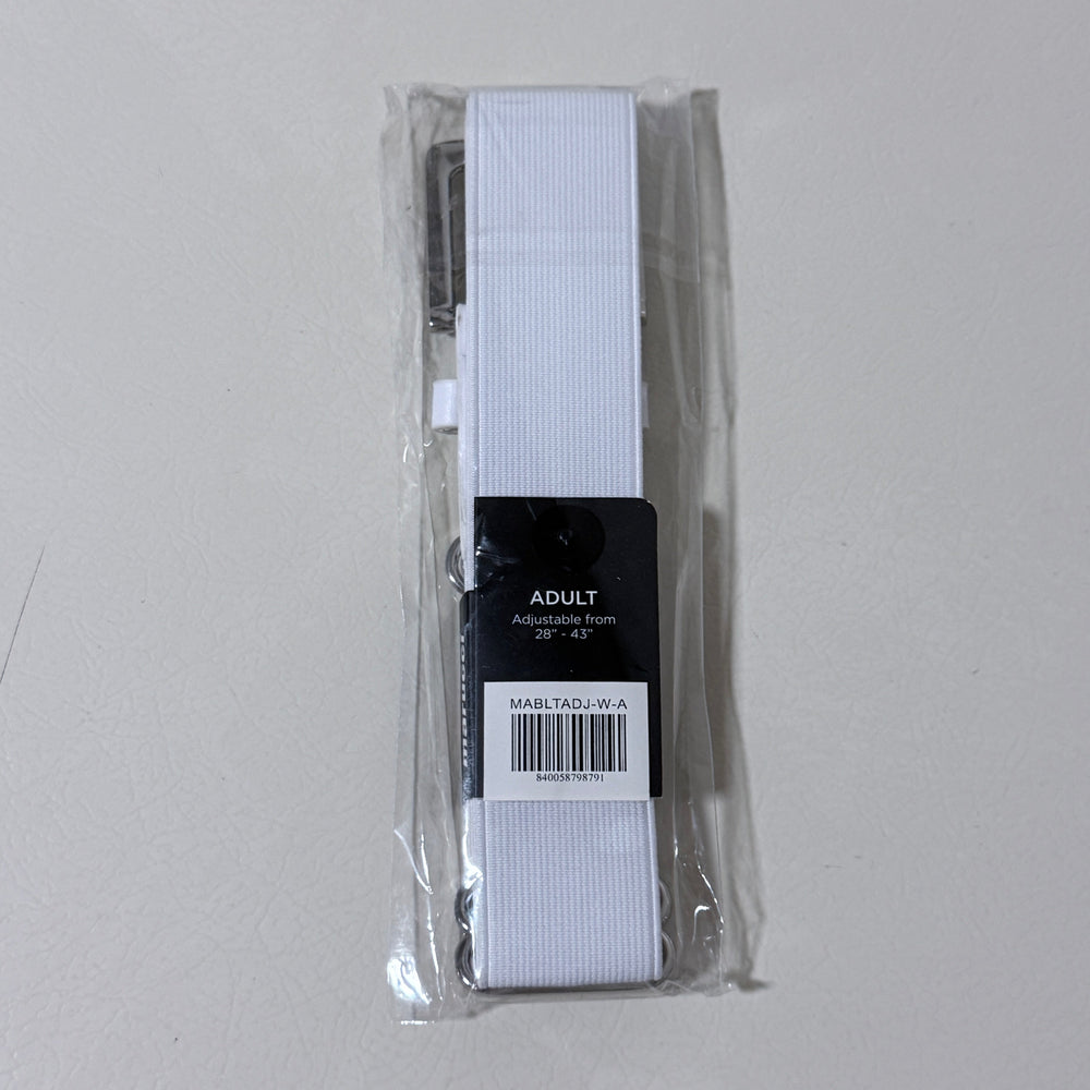 Marucci Adjustable Elastic Baseball Belt, Adult, White