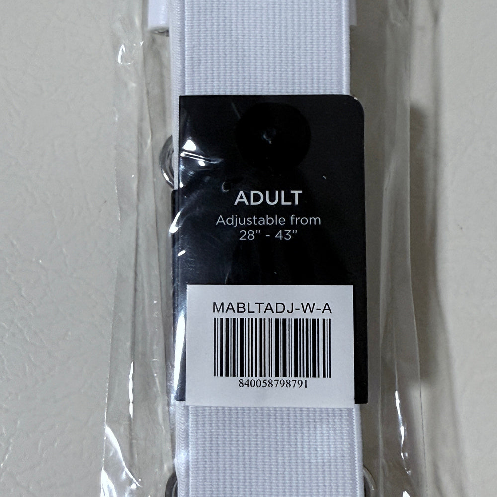 Marucci Adjustable Elastic Baseball Belt, Adult, White