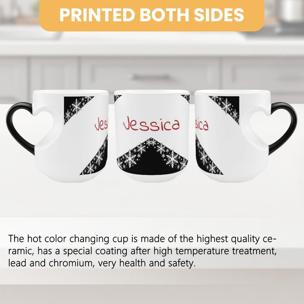 Personalized Heat-Reveal Snowflake Mug | Custom Name Winter Gift