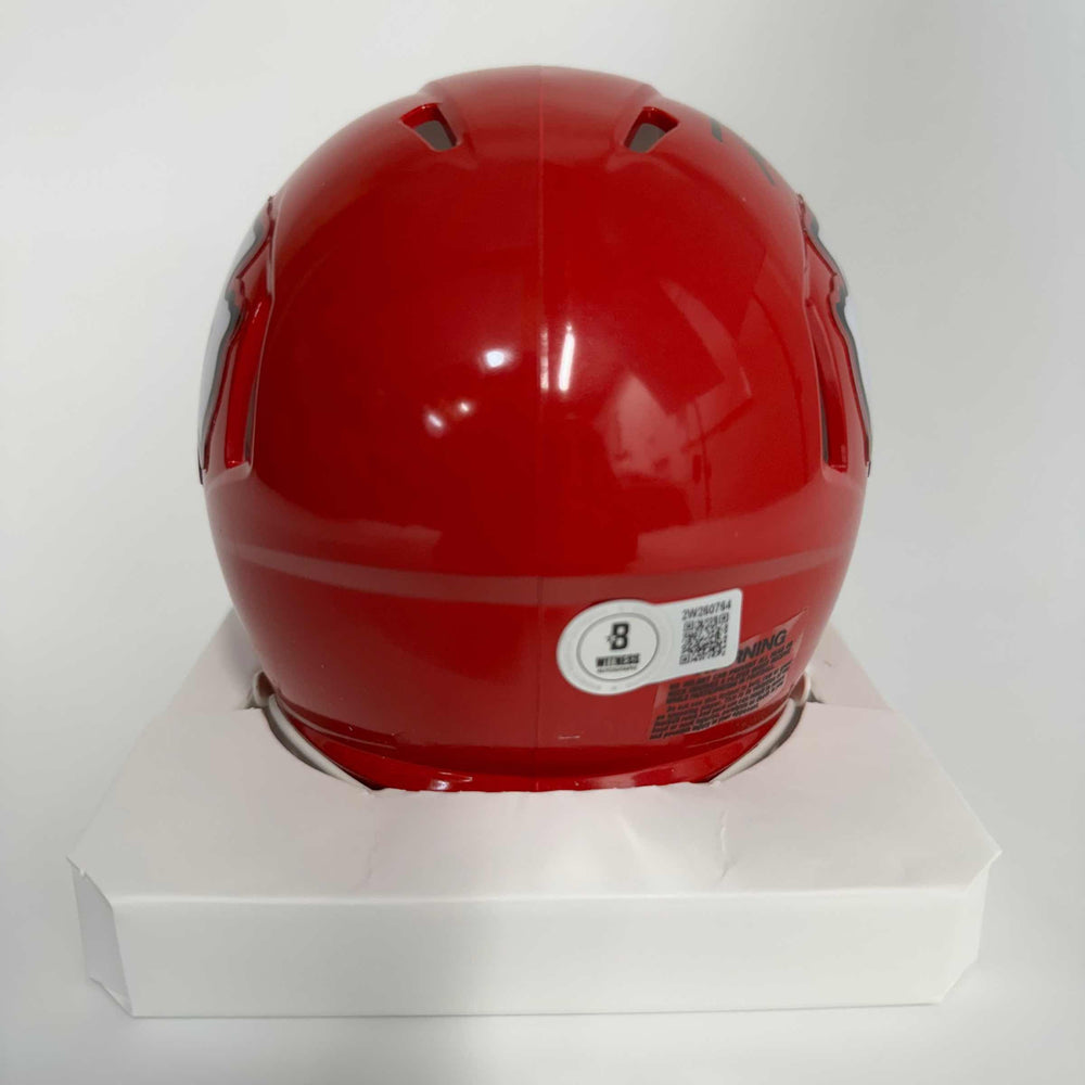 Autographed/Signed Trent McDuffie Kansas City Chiefs Red Mini Football Helmet Beckett BAS COA