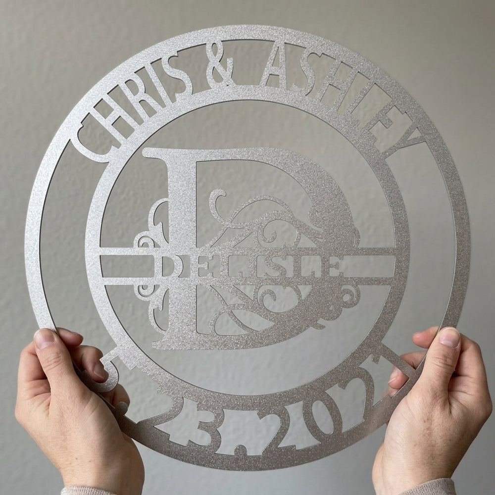 Custom Metal Wall Art - Personalized Split Letter Name Sign