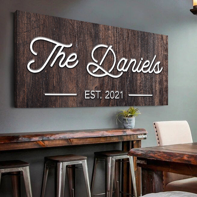 Wooden Family Name Sign