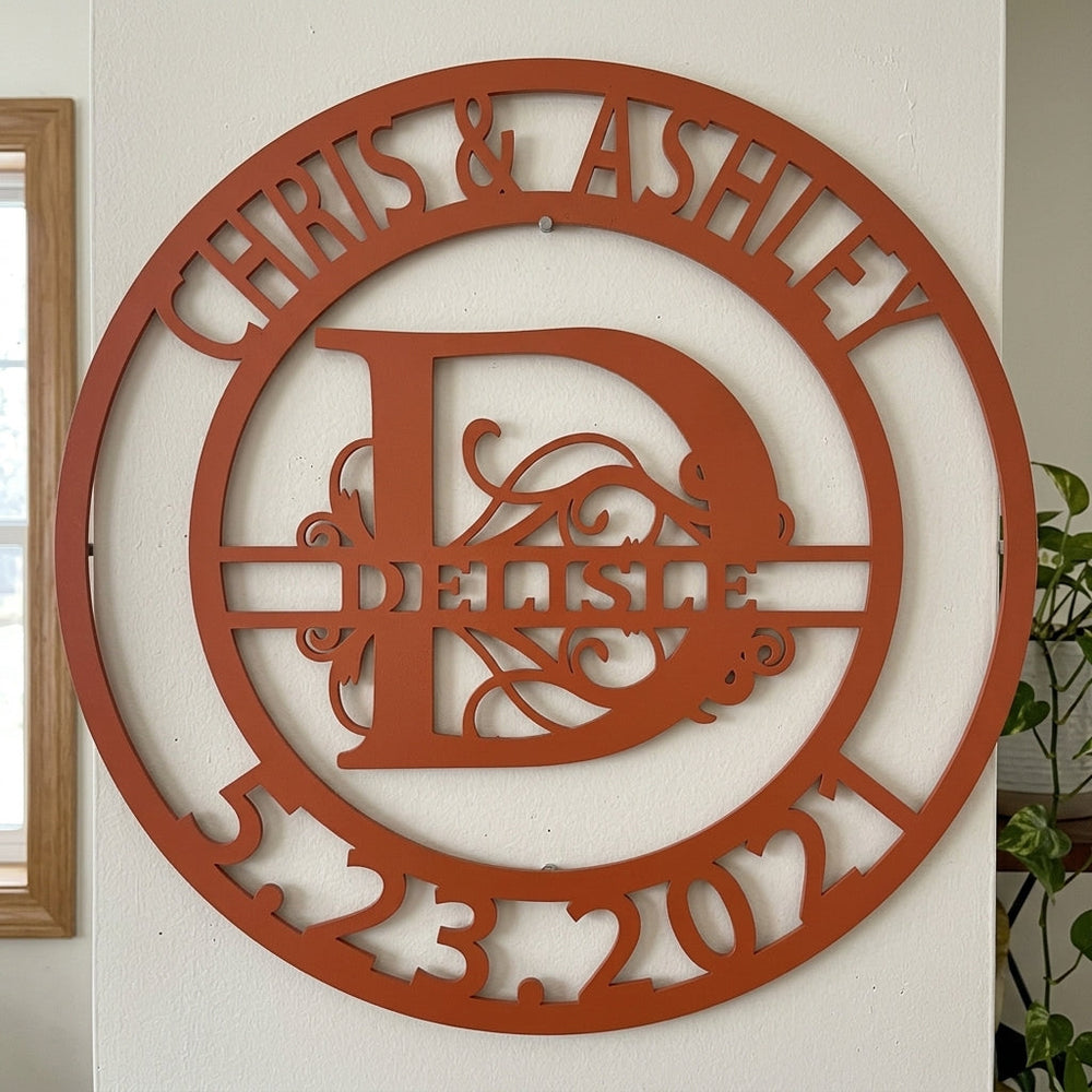 Custom Metal Wall Art - Personalized Split Letter Name Sign