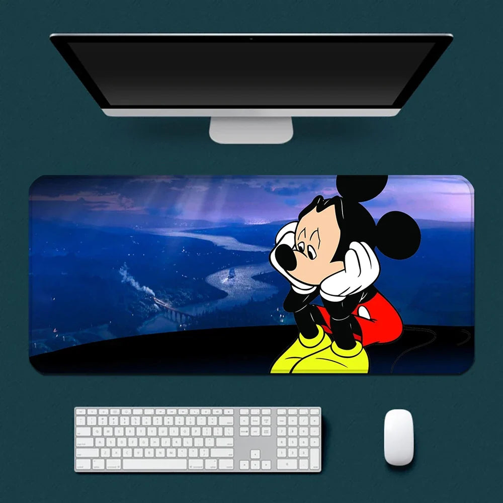 Cute Cartoon Mickey Minnie Mousepad HD Printing Computer Gamers Locking Edge Non-slip Mouse Pad XXL90x40cm Keyboard PC Desk Pad