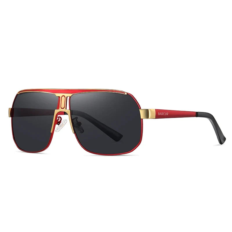 BARCUR Polarized Sunglasses for Men – Trendy UV400 Gradient Lens Oval Comfortable Frame Sports Driving Hiking Fishing Outdoor Fashion Eyewear with Durable Stainless Steel Frame – Casual Apparel Accessory Gift for Him