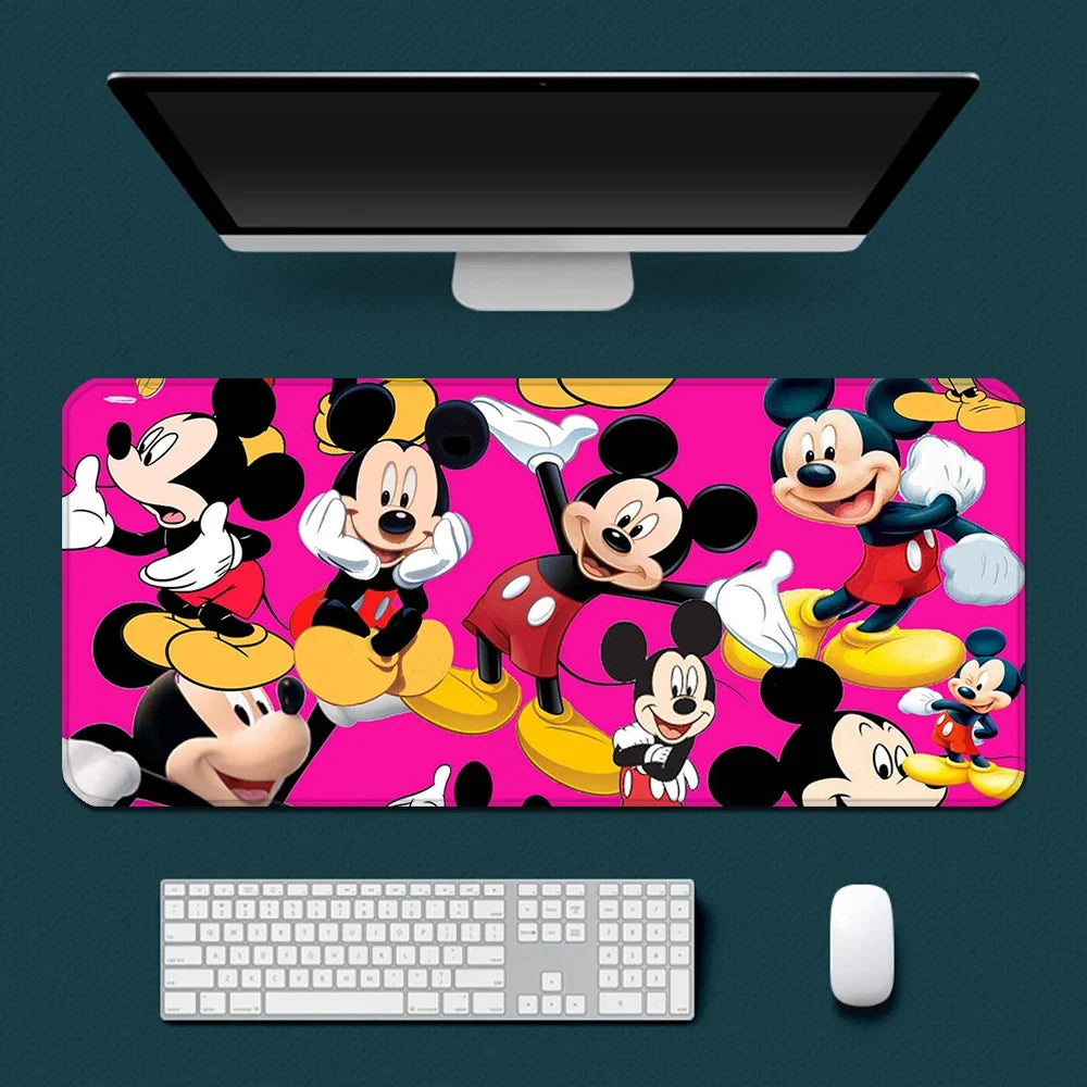 Cute Cartoon Mickey Minnie Mousepad HD Printing Computer Gamers Locking Edge Non-slip Mouse Pad XXL90x40cm Keyboard PC Desk Pad