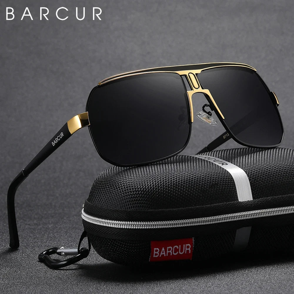 BARCUR Polarized Sunglasses for Men – Trendy UV400 Gradient Lens Oval Comfortable Frame Sports Driving Hiking Fishing Outdoor Fashion Eyewear with Durable Stainless Steel Frame – Casual Apparel Accessory Gift for Him