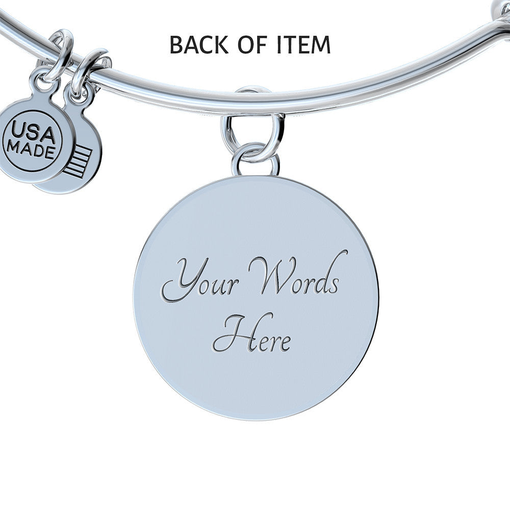 Personalized Circle Bangle Bracelet – Engraved Keepsake Gift for Her