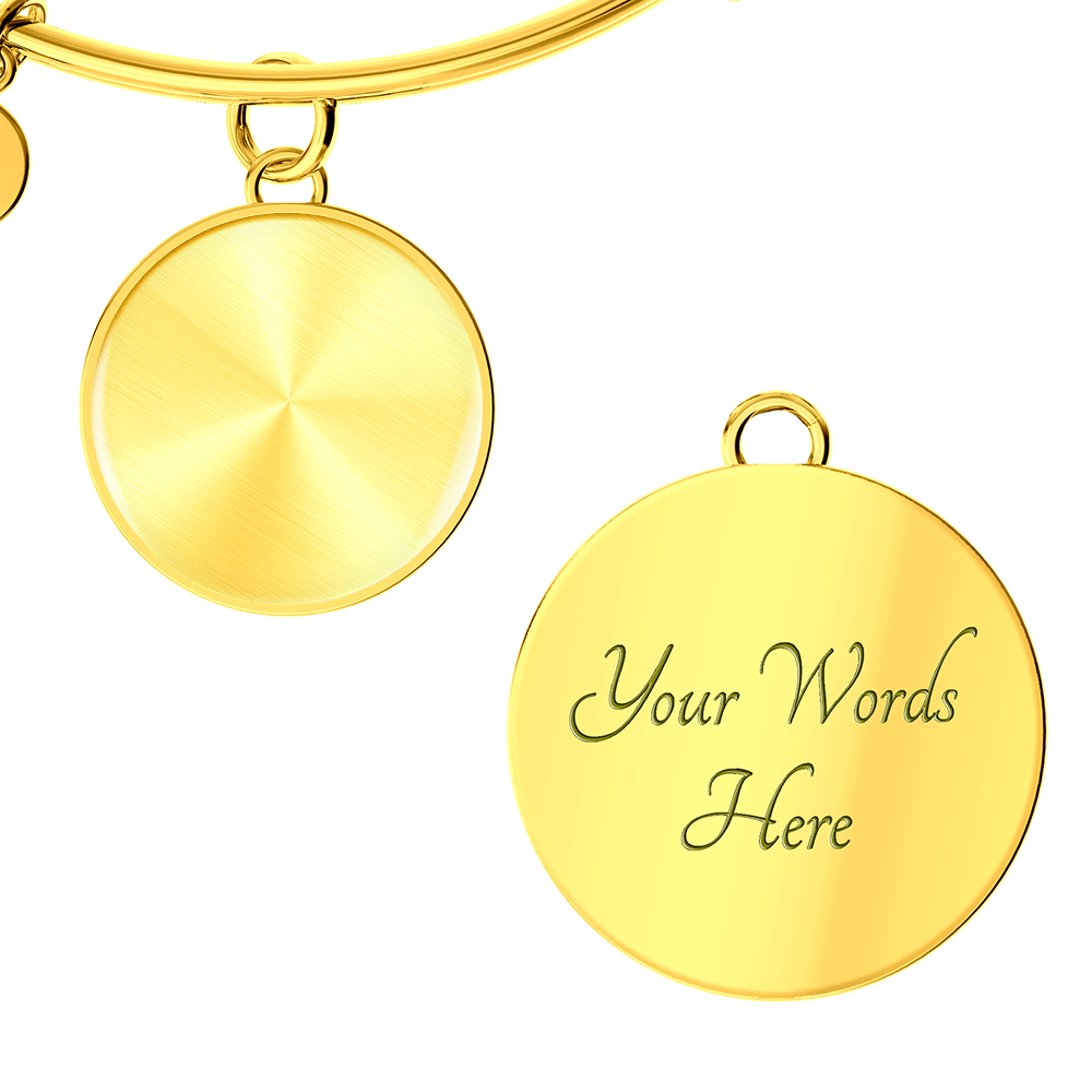 Personalized Circle Bangle Bracelet – Engraved Keepsake Gift for Her