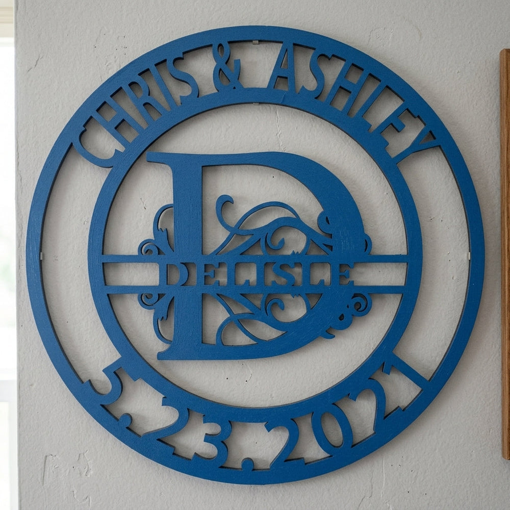 Custom Metal Wall Art - Personalized Split Letter Name Sign