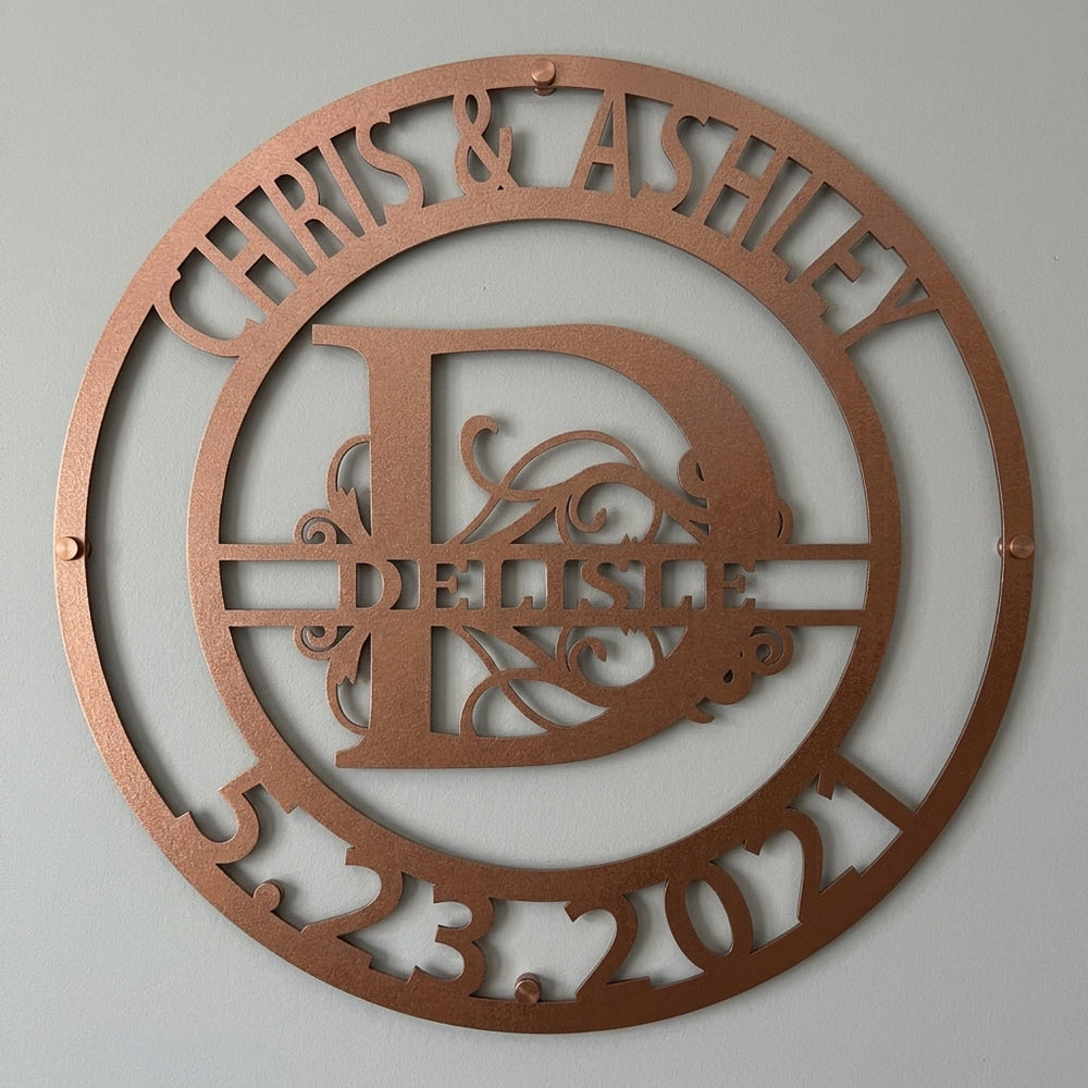 Custom Metal Wall Art - Personalized Split Letter Name Sign