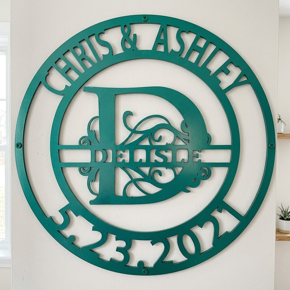 Custom Metal Wall Art - Personalized Split Letter Name Sign
