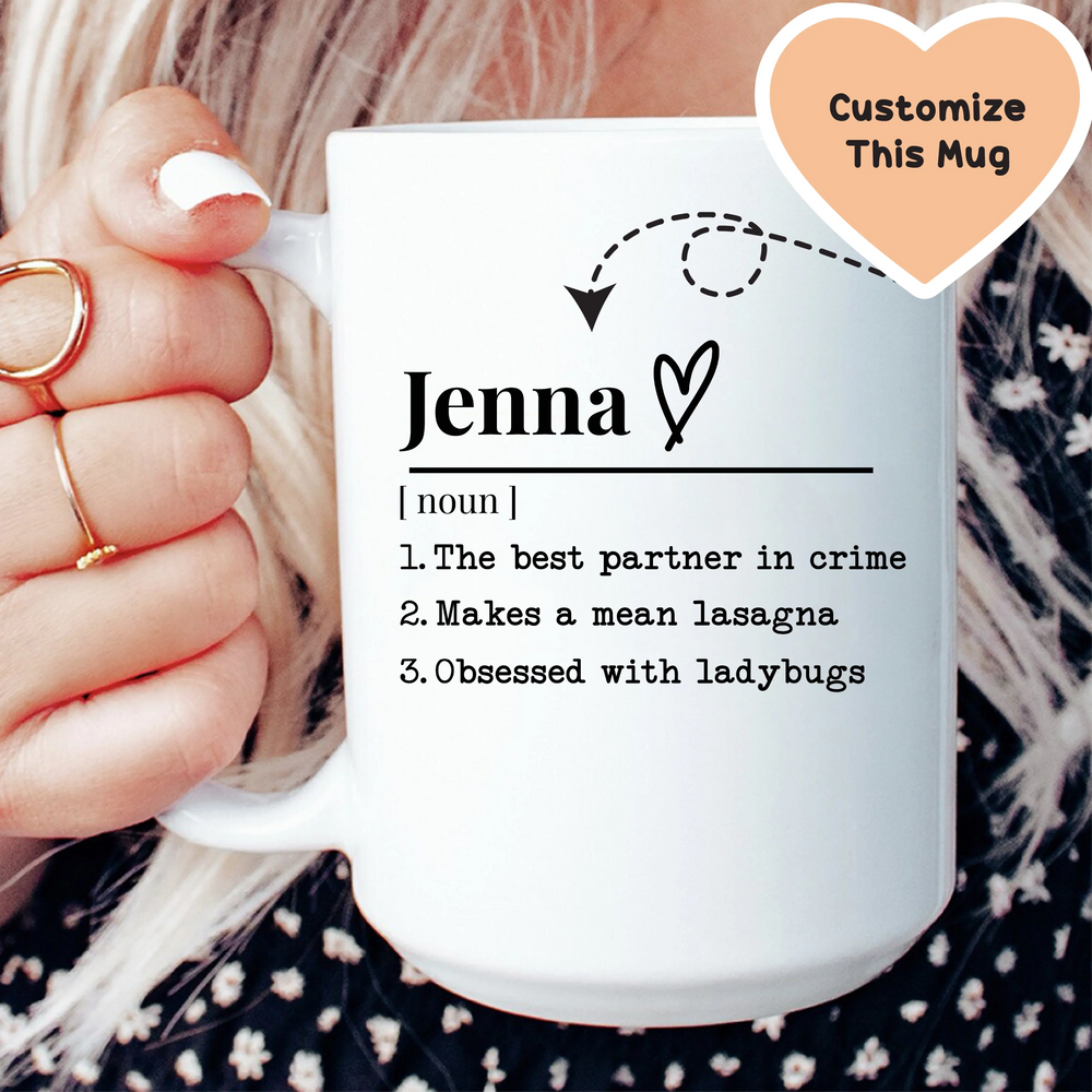 Personalized Name Definition Ceramic Mug – Custom Dictionary Coffee Cup