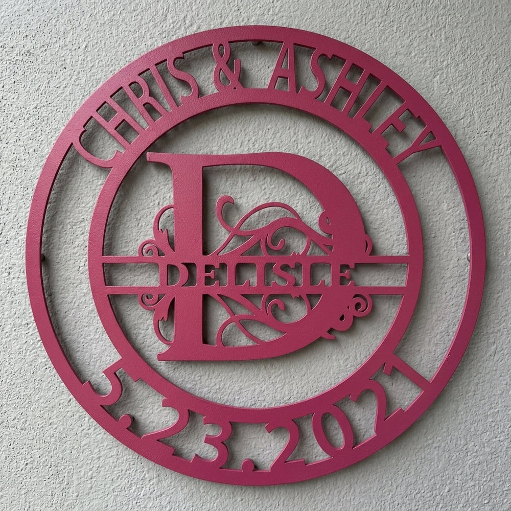 Custom Metal Wall Art - Personalized Split Letter Name Sign